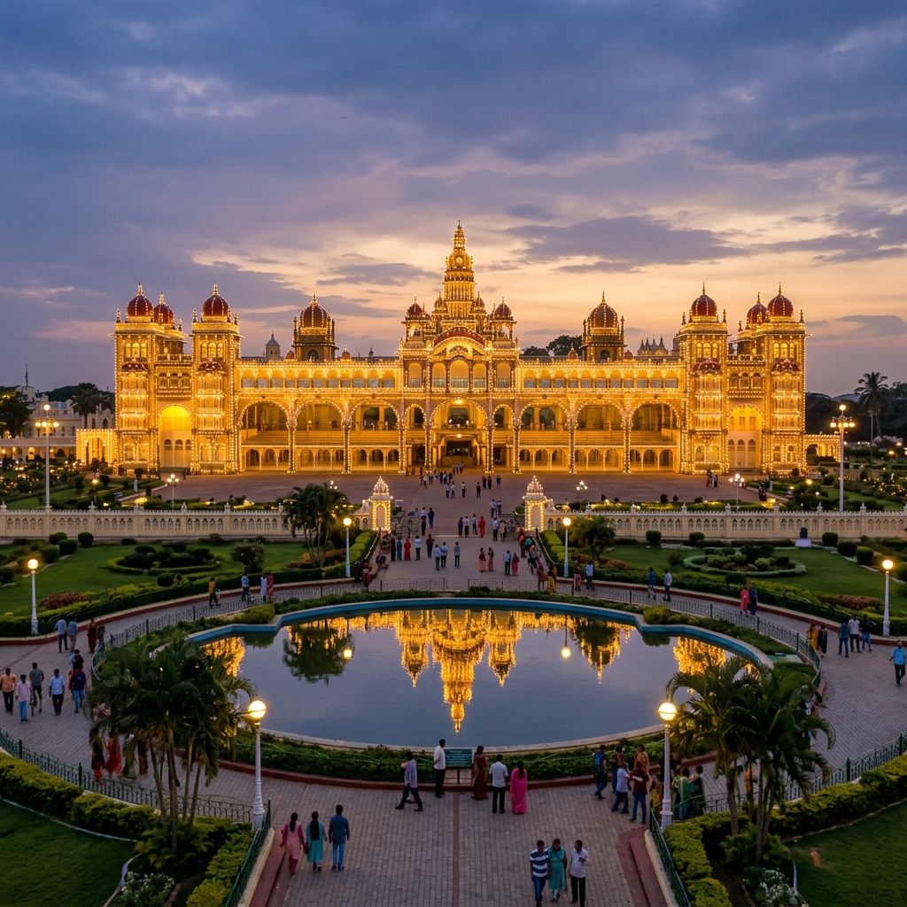 Mysore sightseeing taxi service for Mysore Palace local tour